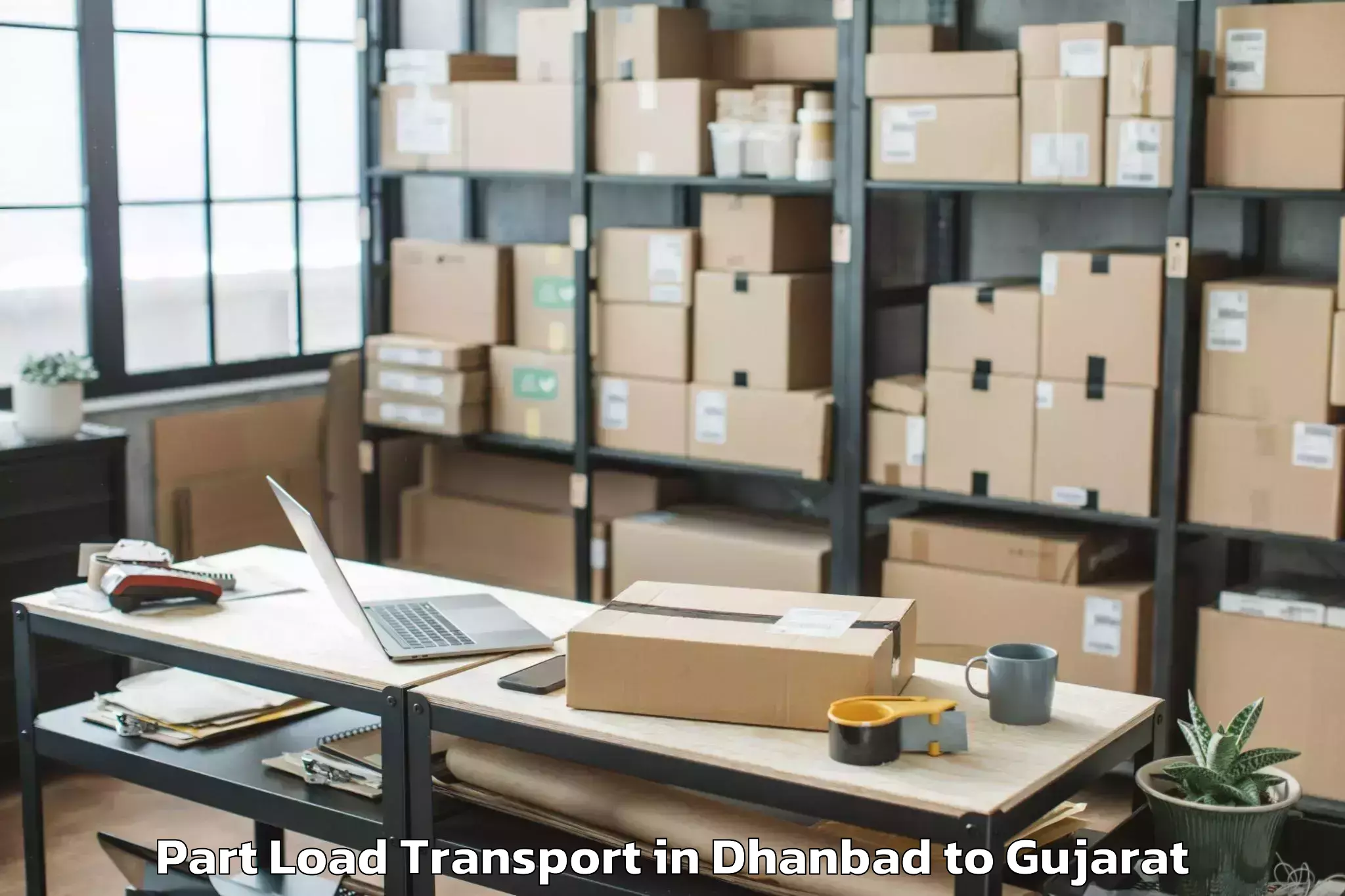 Easy Dhanbad to Valod Part Load Transport Booking